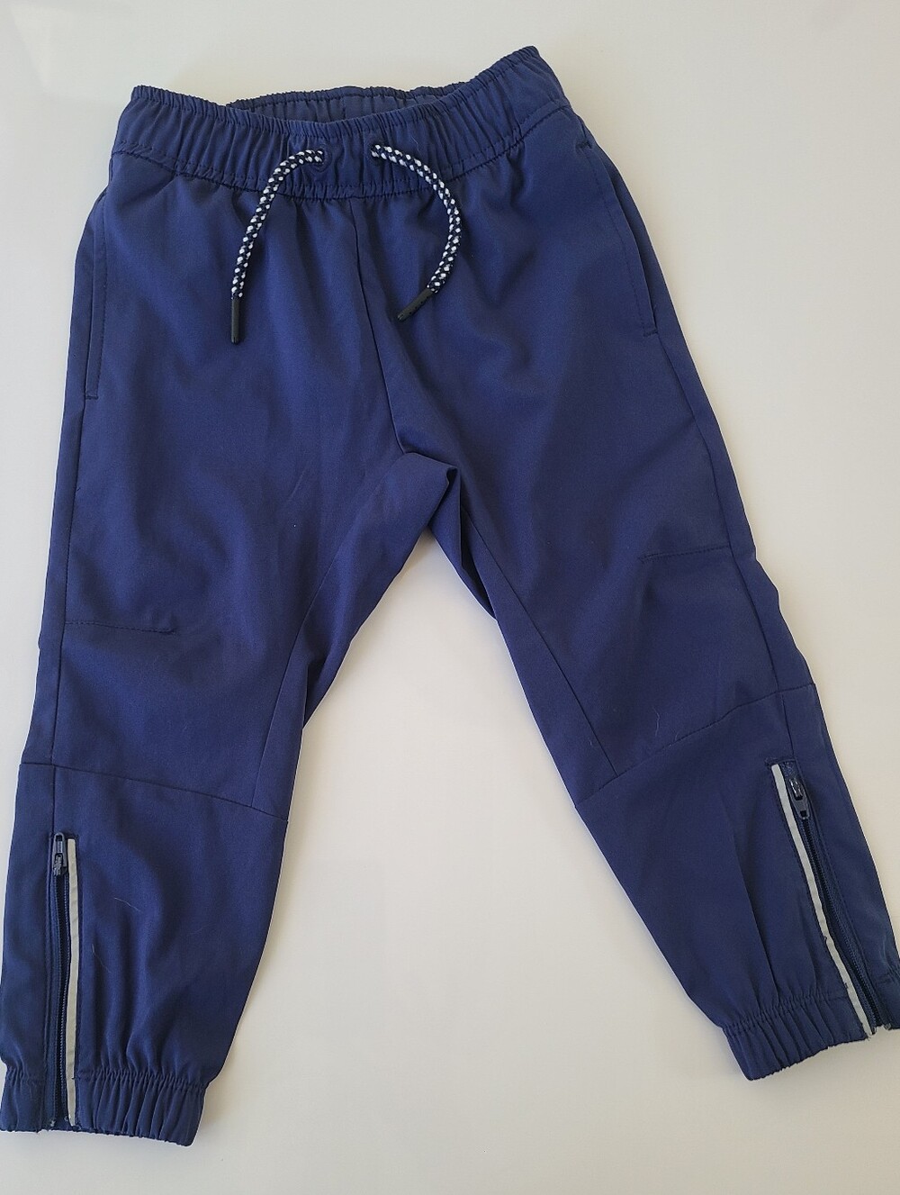 Hanna Andersson Navy Blue Kids Jogger Pants with Drawstring And Ankle Zips